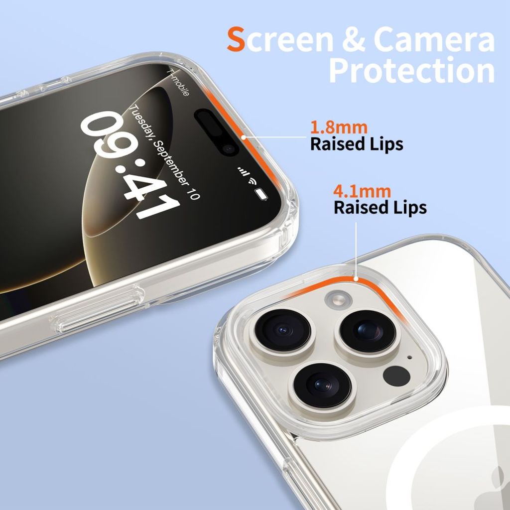 Tech-Protect Flexair Hybrid CC Magsafe Case for iPhone 16 Pro - Transparent