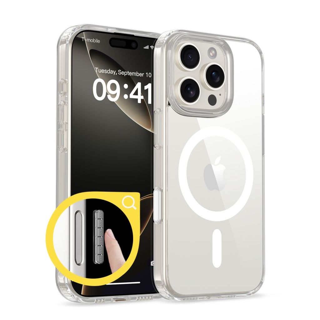Tech-Protect Flexair Hybrid CC Magsafe Case for iPhone 16 Pro - Transparent