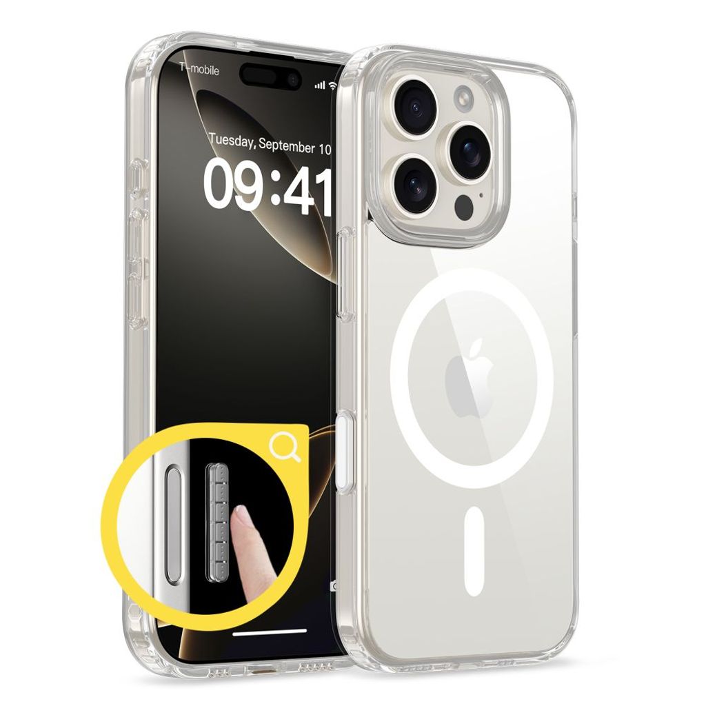 Tech-Protect Flexair Hybrid CC Magsafe Deksel til iPhone 16 Pro Max - Gjennomsiktig