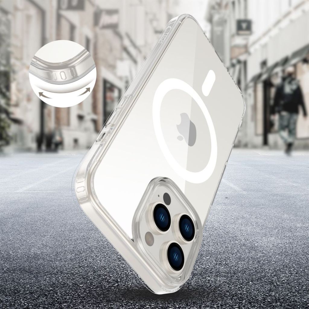 Tech-Protect Flexair Hybrid CC Magsafe Deksel til iPhone 16 Pro Max - Gjennomsiktig