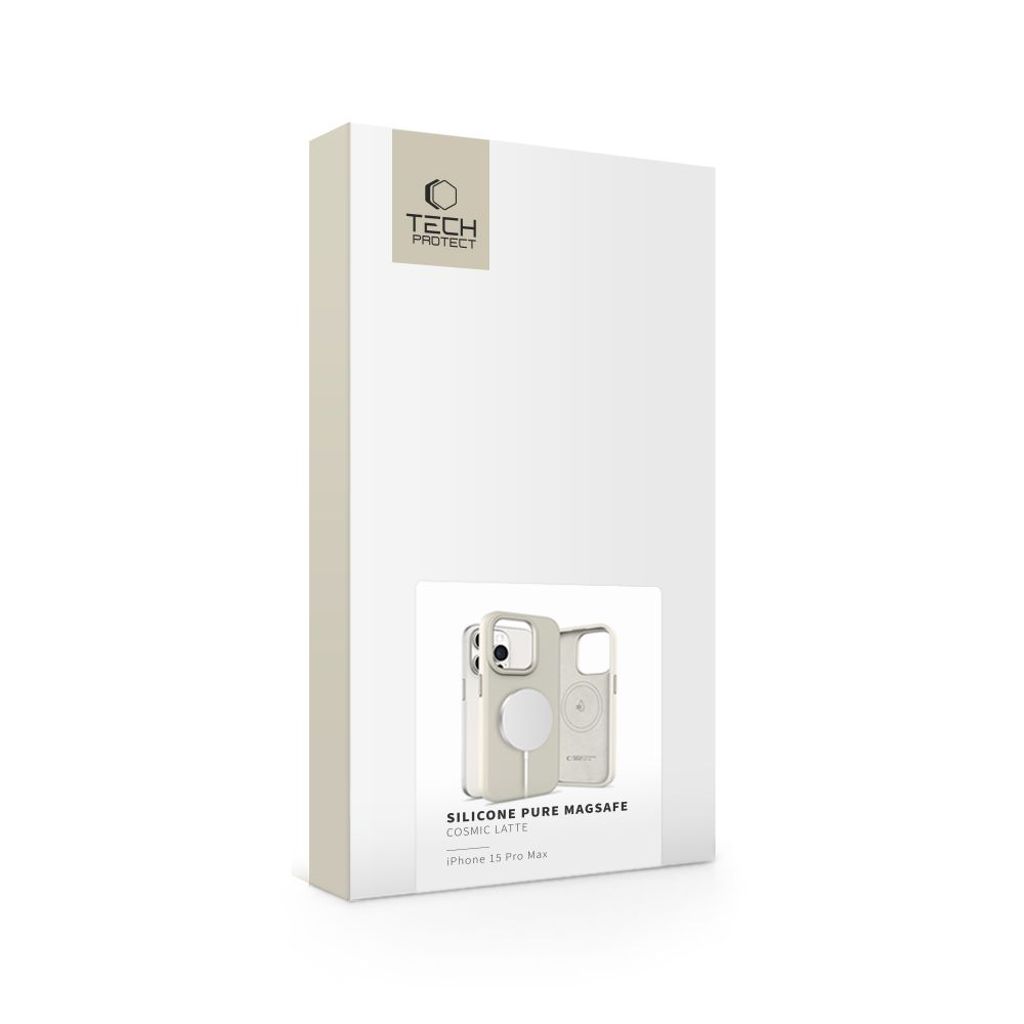 Tech-Protect Silicone Pure Magsafe Deksel til iPhone 15 Pro Max - Beige