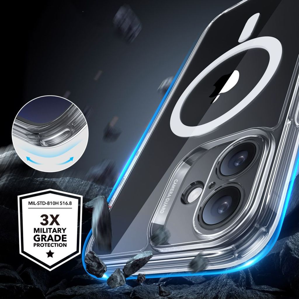 ESR Classic Pro Halolock MagSafe Set Cover & Skærmbeskyttelse til iPhone 16 - Gennemsigtig