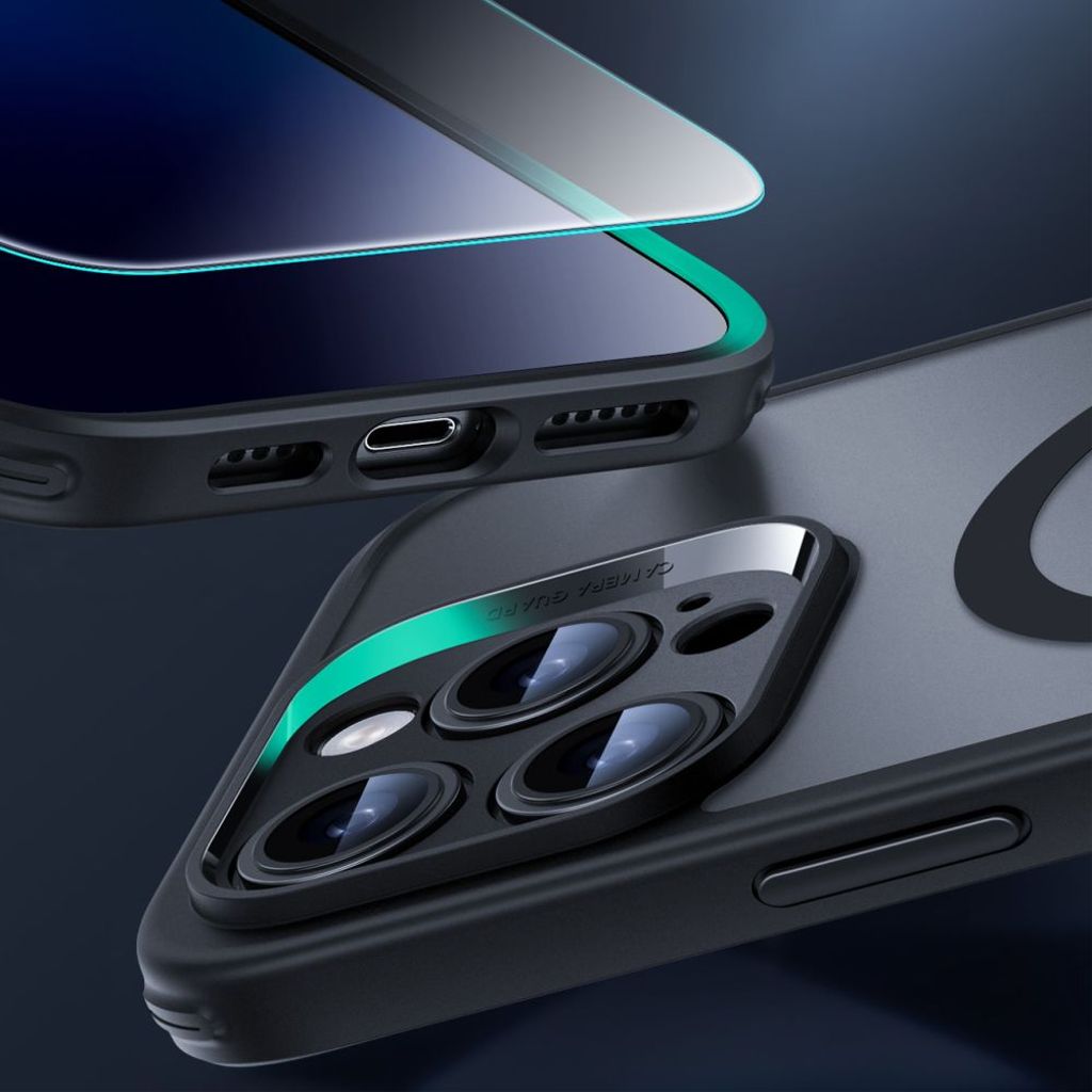 ESR Classic Pro Halolock MagSafe Set Cover & Skærmbeskyttelse til iPhone 16 Pro - Sort