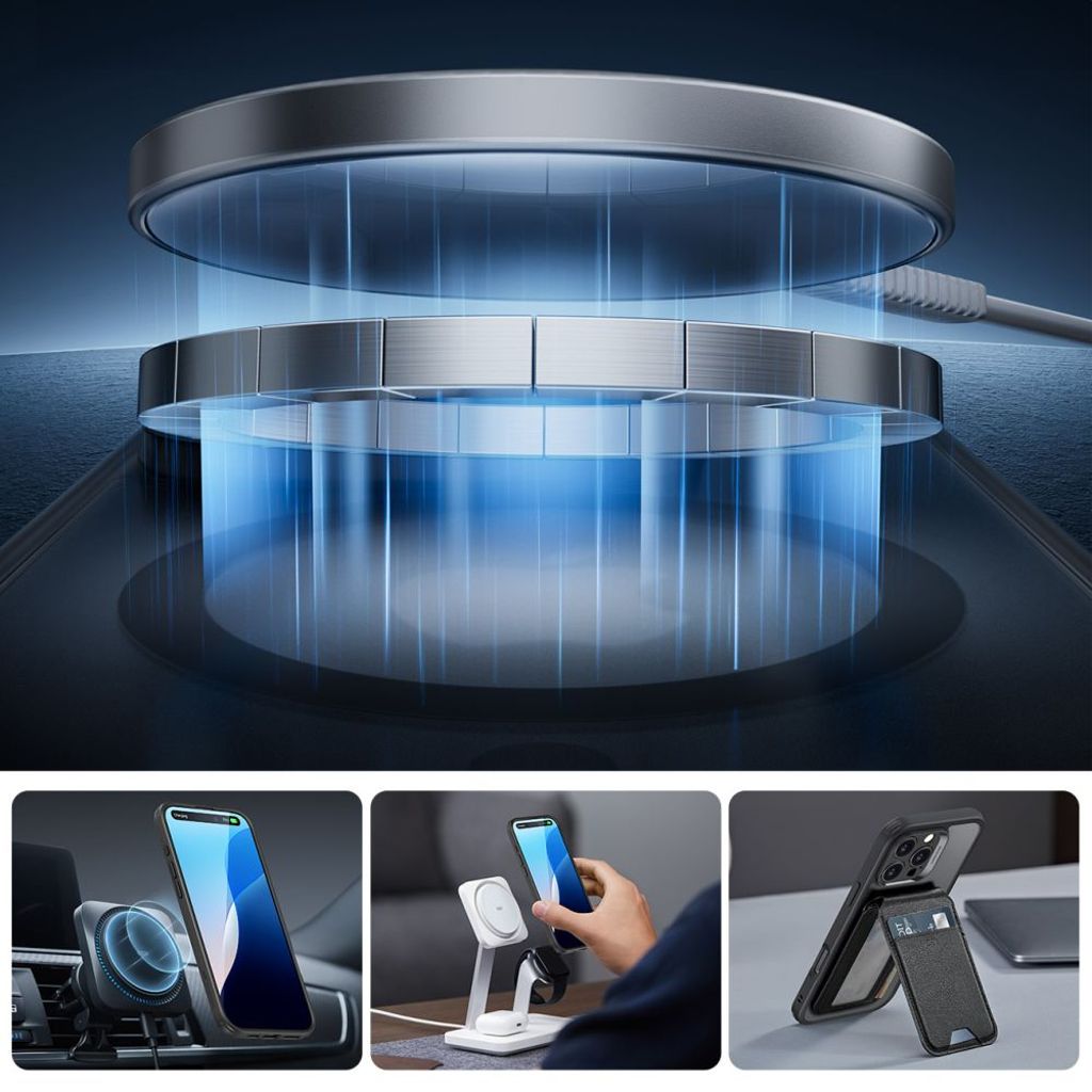 ESR Classic Pro Halolock MagSafe Set Cover & Skærmbeskyttelse til iPhone 16 Pro - Sort