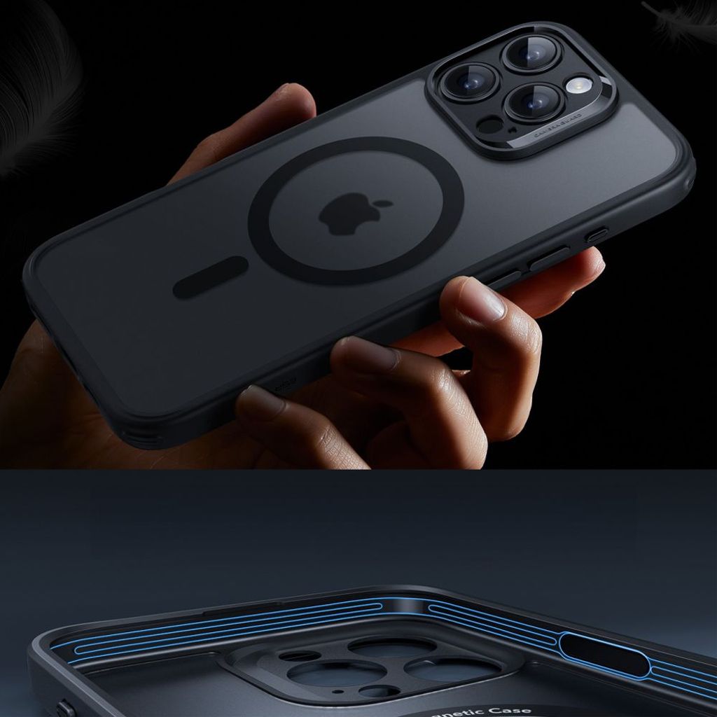 ESR Classic Pro Halolock MagSafe Set Cover & Skærmbeskyttelse til iPhone 16 Pro - Sort