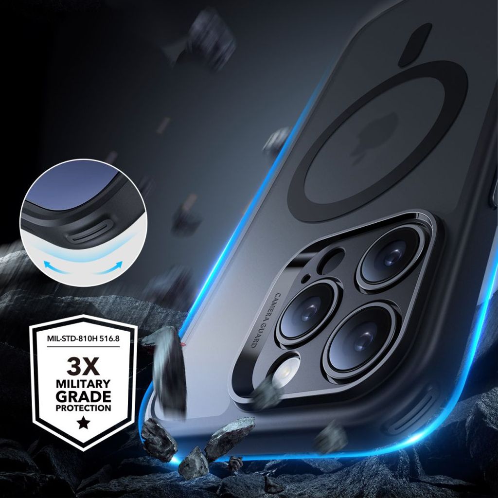 ESR Classic Pro Halolock MagSafe Set Cover & Skærmbeskyttelse til iPhone 16 Pro - Sort