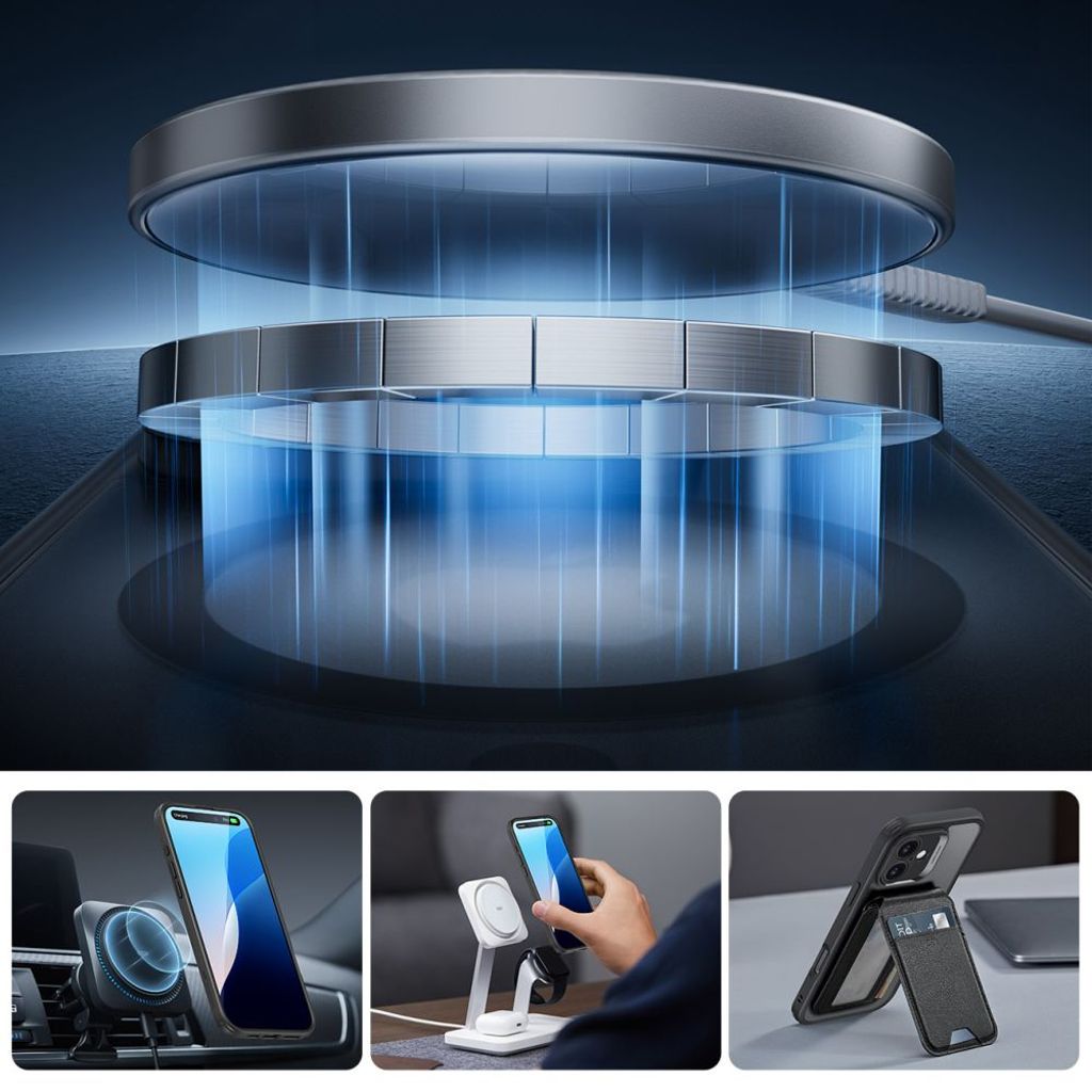 ESR Classic Pro Halolock MagSafe Set Cover & Skærmbeskyttelse til iPhone 16 - Sort