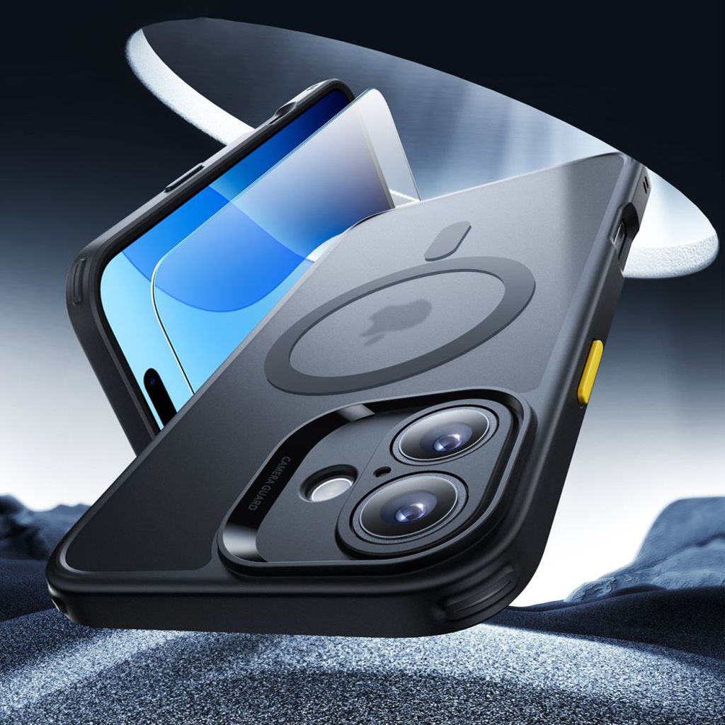 ESR Classic Pro Halolock MagSafe Set Cover & Skærmbeskyttelse til iPhone 16 - Sort