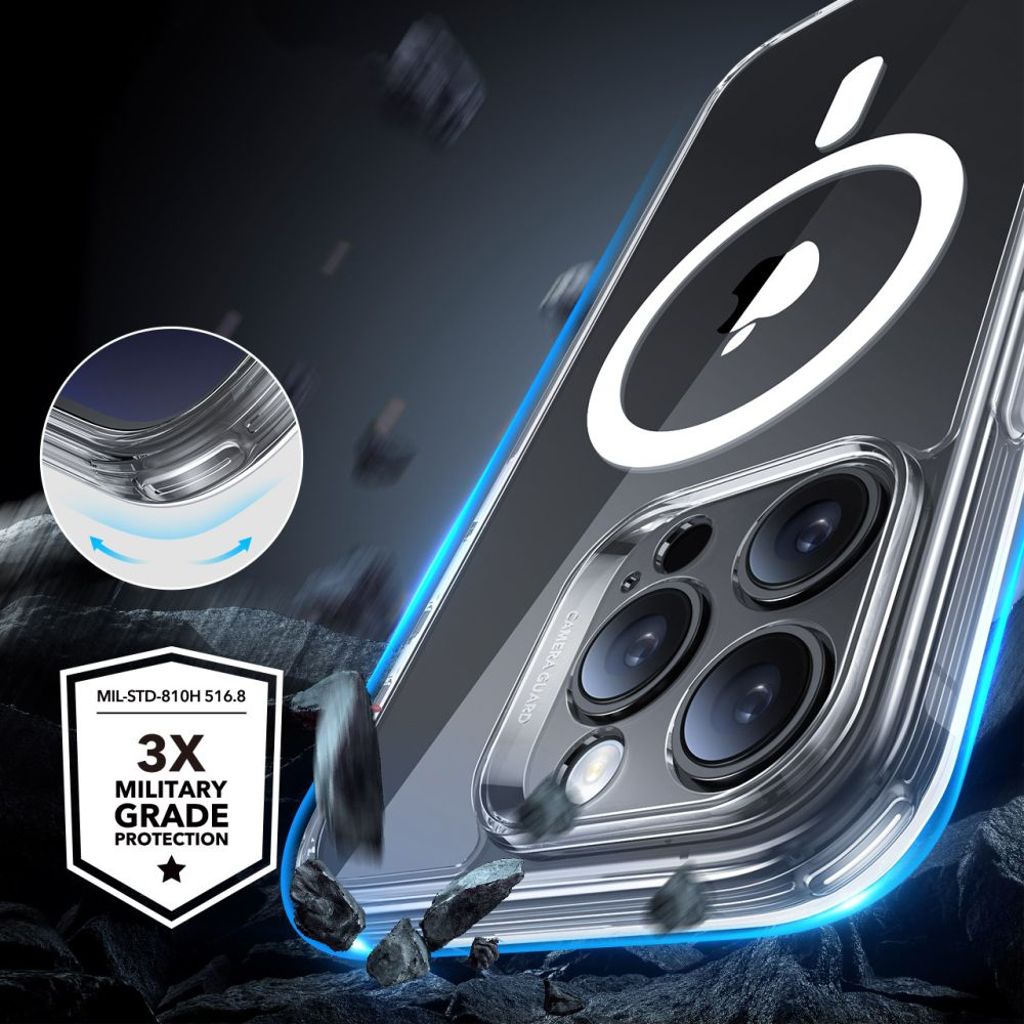 ESR Classic Pro Halolock MagSafe Set Cover & Skærmbeskyttelse til iPhone 16 Pro - Gennemsigtig