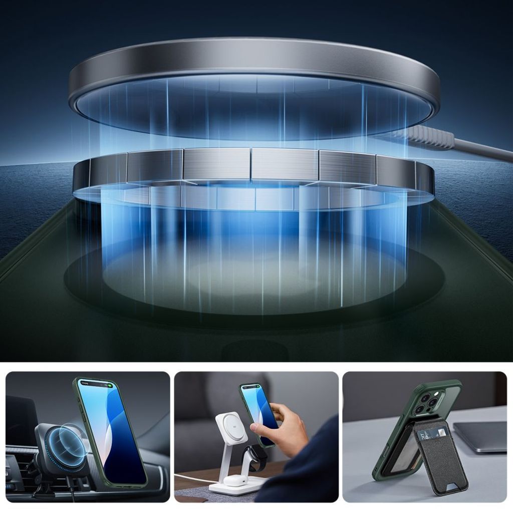 ESR Classic Pro Halolock MagSafe Set Cover & Skærmbeskyttelse til iPhone 16 Pro Max - Grøn