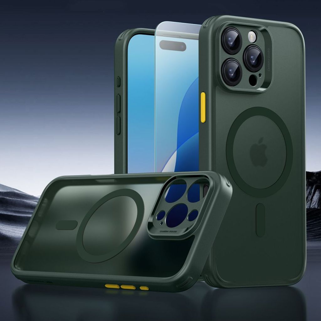 ESR Classic Pro Halolock MagSafe Set Cover & Skærmbeskyttelse til iPhone 16 Pro Max - Grøn