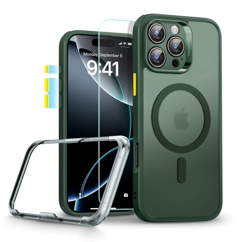 ESR Classic Pro Halolock MagSafe Set Cover & Skærmbeskyttelse til iPhone 16 Pro Max - Grøn