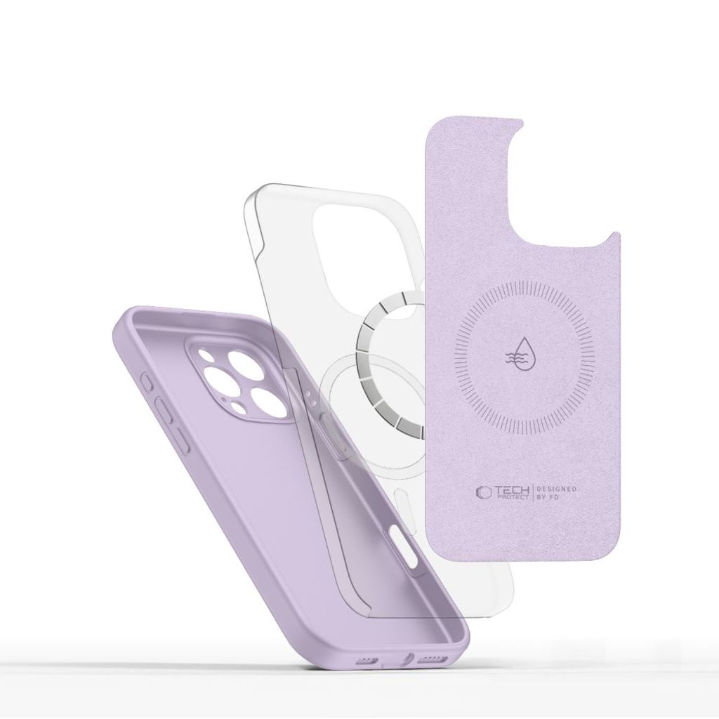 Tech-Protect Liquid Silicone MagSafe Deksel til iPhone 16 Pro Max - Lilla
