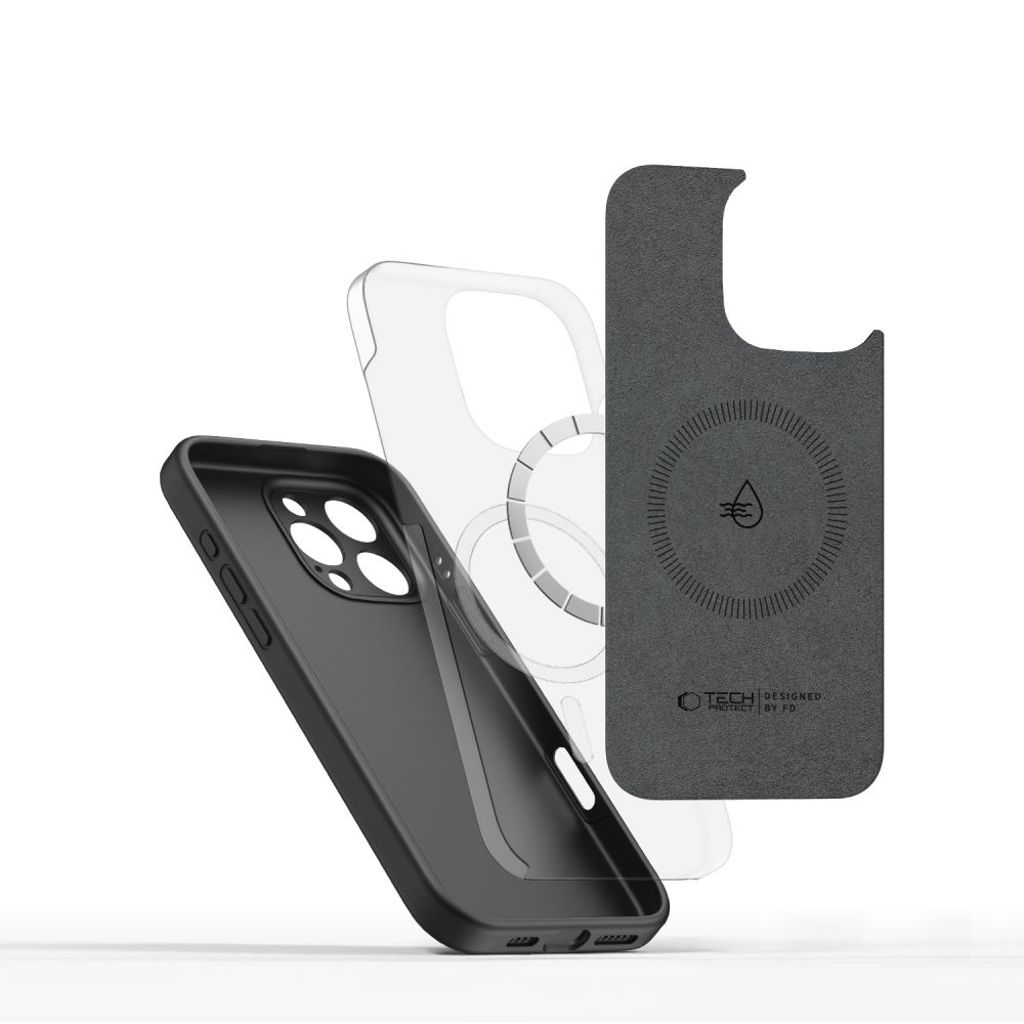 Tech-Protect Liquid Silicone MagSafe Cover til iPhone 16 Pro Max - Sort