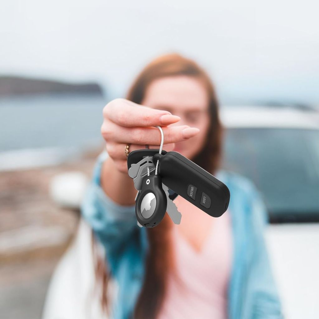 Tech-Protect Apple AirTag Kuori Karabiinihakalla 2-pakkaus – Musta