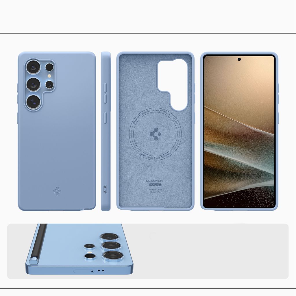 Spigen Silicone Fit MagSafe Deksel til Samsung Galaxy S25 Ultra - Blå