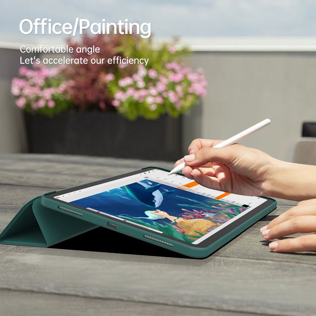 iPad A16 11" 2025/10.9" 2024 Tri-fold flip cover - Lyserød