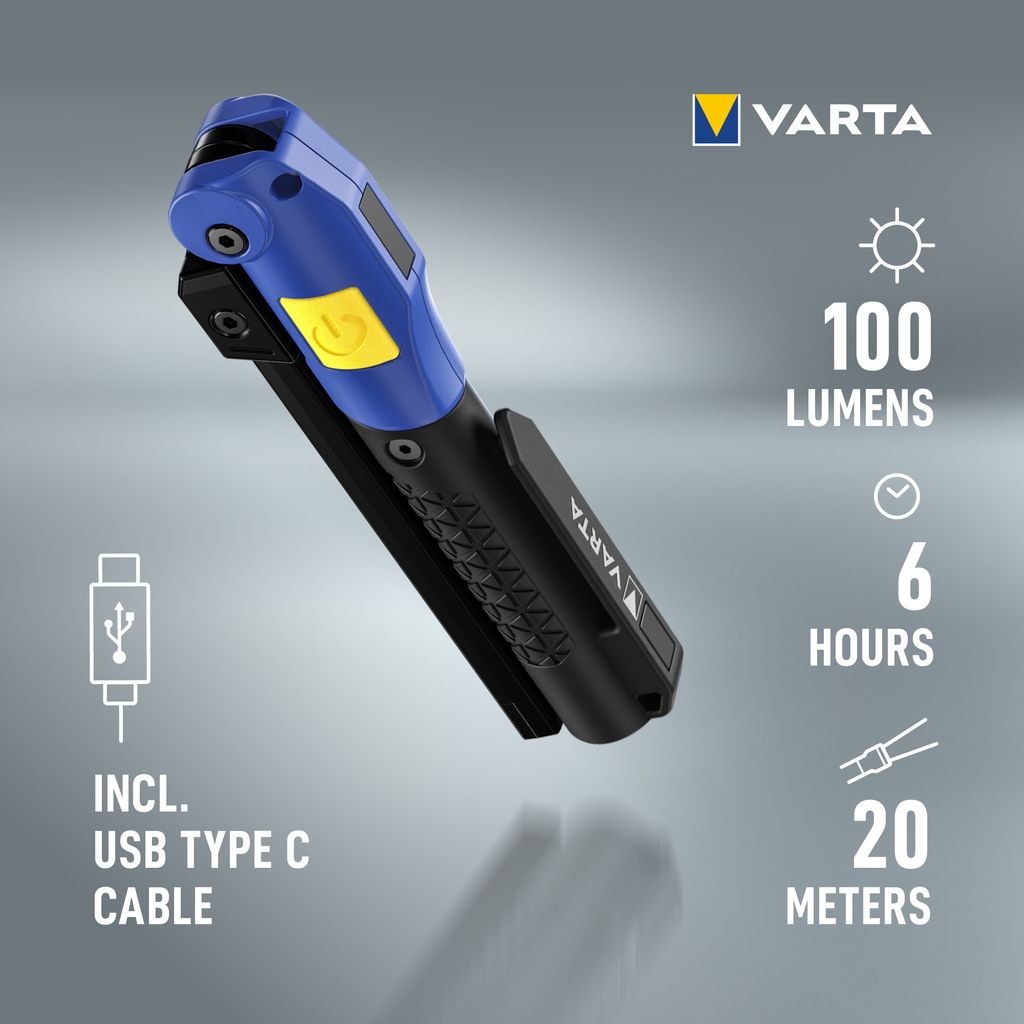 VARTA Work Flex monitoiminen F20R työvalo F20R ladattava 100Lm