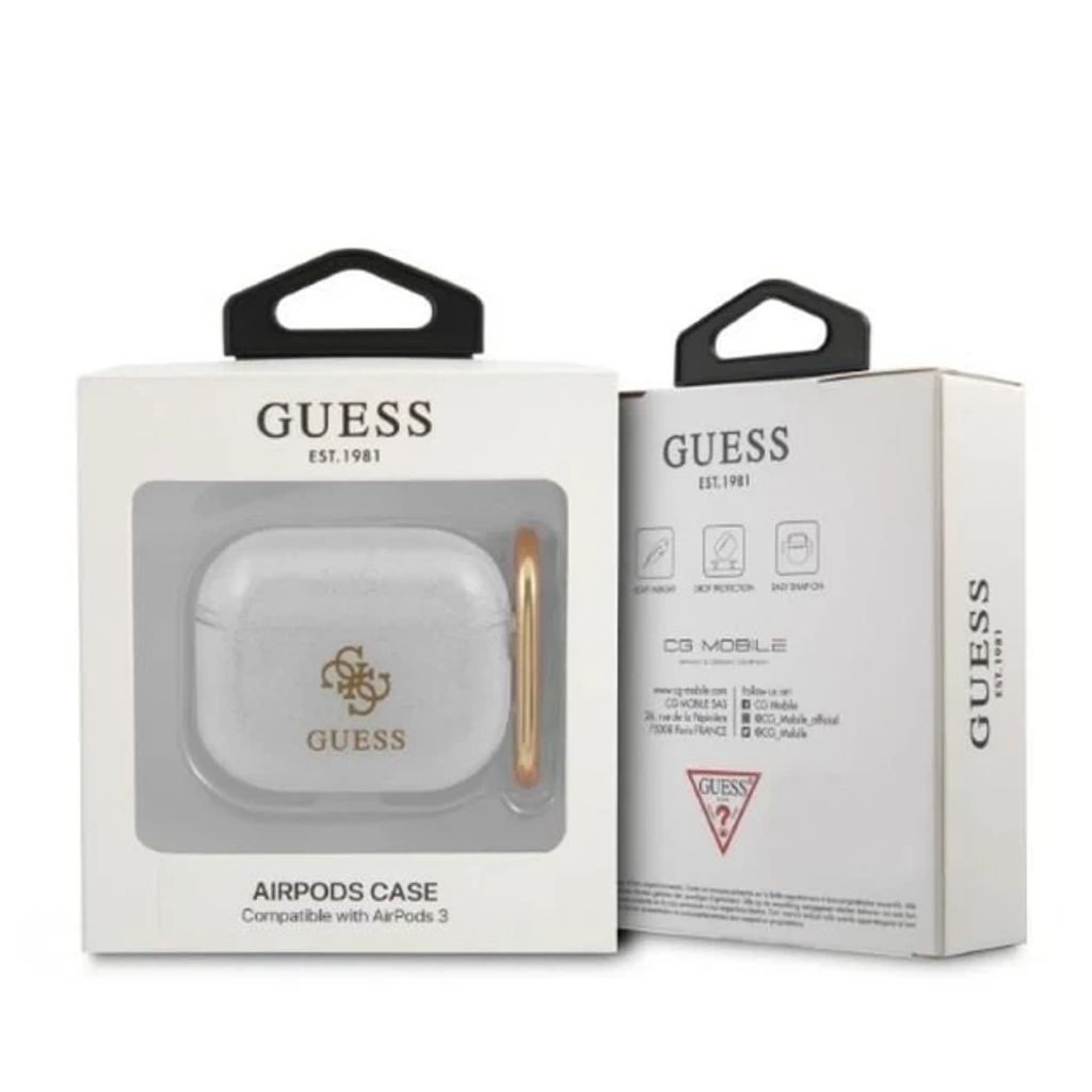 Guess Glitter Fodral till Airpods 3 - Transparent