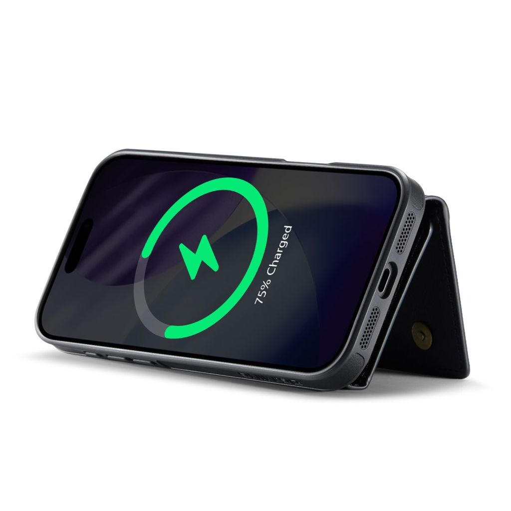 DG.MING iPhone 18 Pro/17 Pro Deksel med Magnetisk Lommebok - Svart