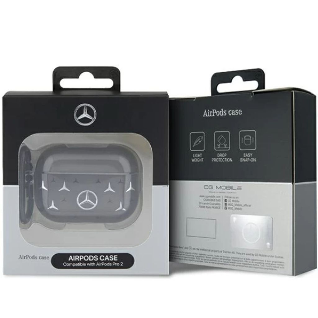 Mercedes-Benz AirPods Pro 2 Fodral med stort stjärnmönster – Svart