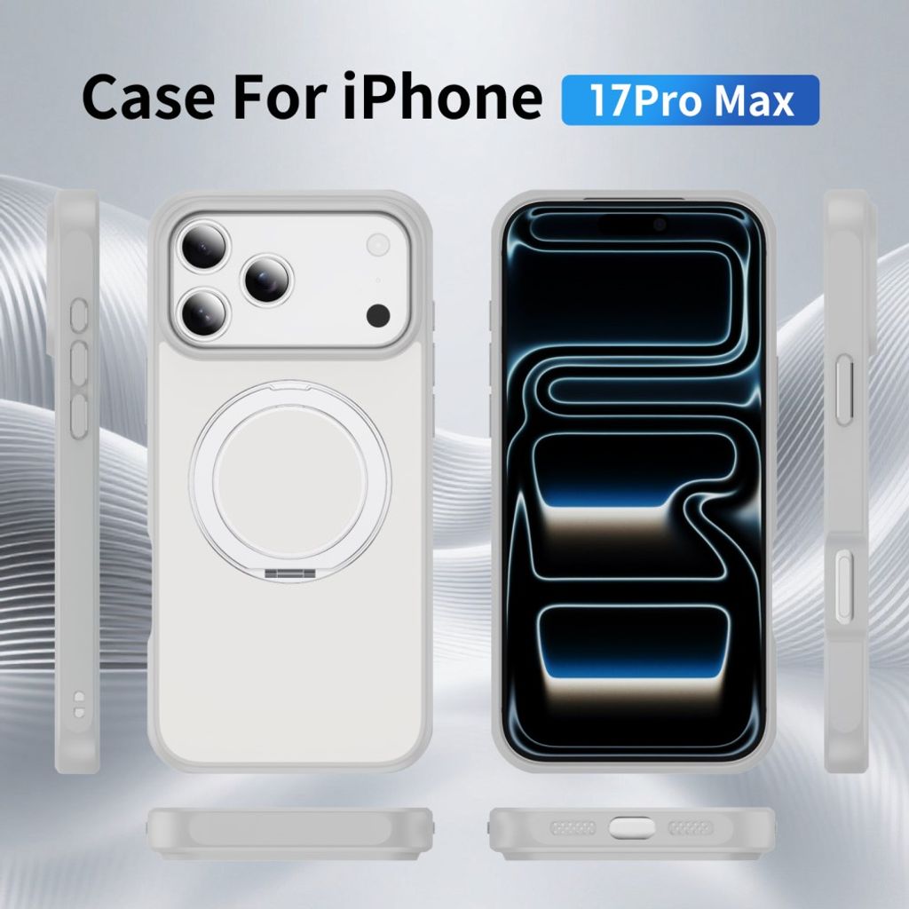 iPhone 18 Pro Max/17 Pro Max MagSafe Skal med ringstativ - Vit