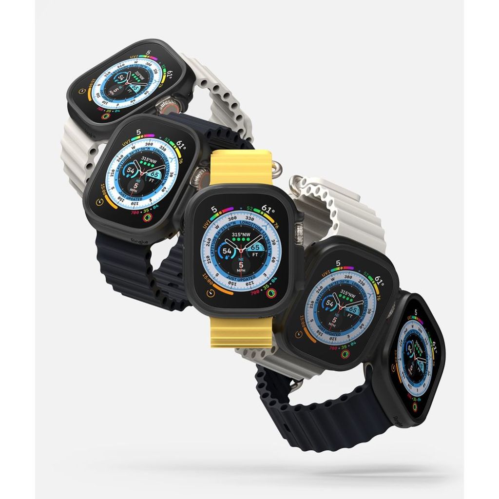 Ringke Slim Kuori Apple Watch Ultra 1/2 (49mm), 2-pakkaus - Läpinäkyvä/musta