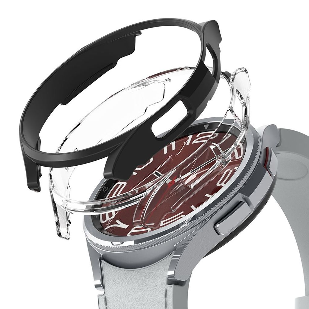 Ringke Slim Kuori Samsung Galaxy Watch 6 Classic 43mm, 2-pakkaus - Musta/Läpinäkyvä