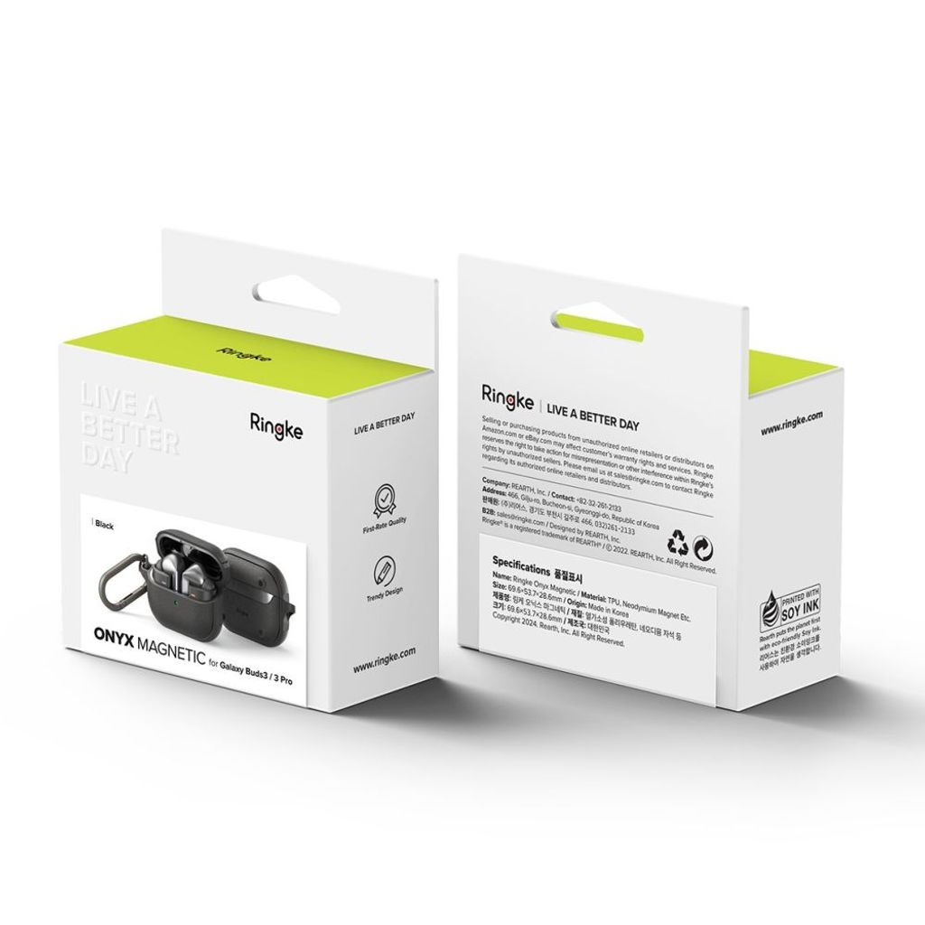 Ringke Onyx MagSafe øretelefonetui til Samsung Galaxy Buds 3/3 Pro - Svart