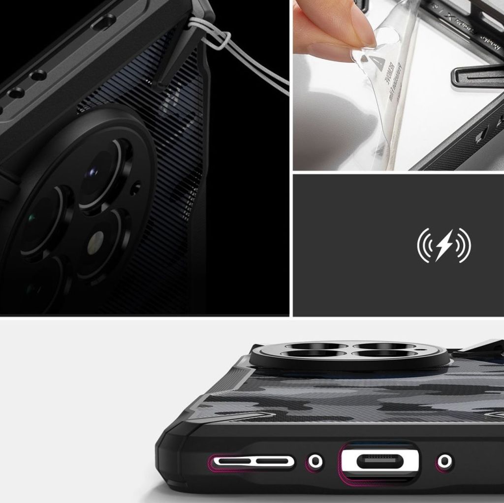 Ringke Fusion X Cover til OnePlus 13 - Sort camouflage