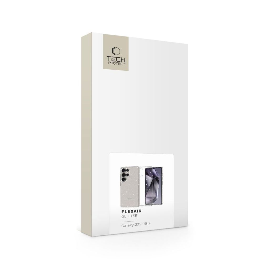 Tech-Protect FlexAir Deksel til Samsung Galaxy S25 Ultra - Gjennomsiktig glitter