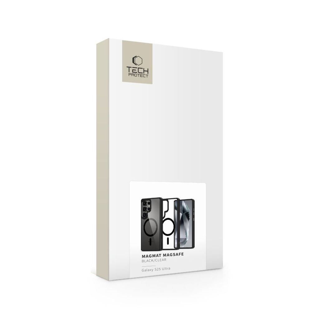 Tech-Protect MagMat MagSafe Deksel til Samsung Galaxy S25 Ultra - Gjennomsiktig svart