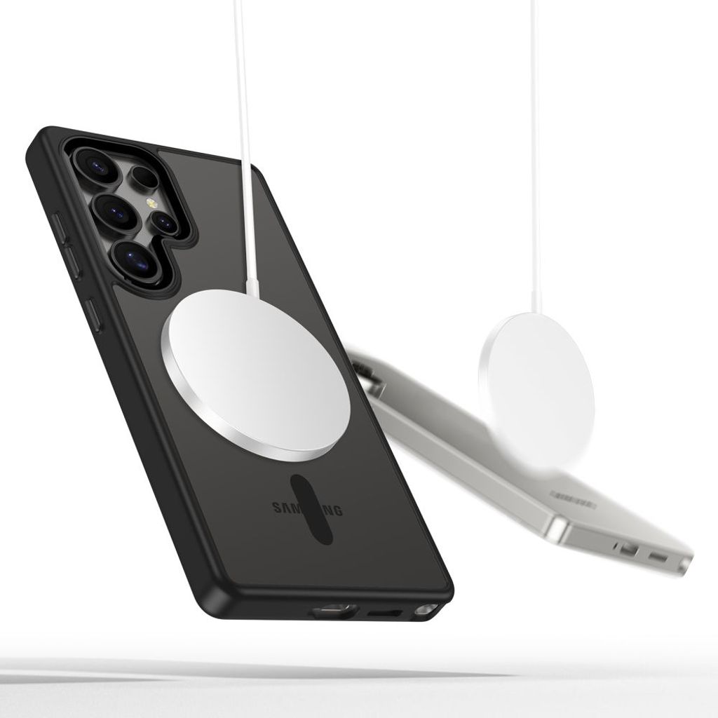 Tech-Protect MagMat MagSafe Deksel til Samsung Galaxy S25 Ultra - Gjennomsiktig svart