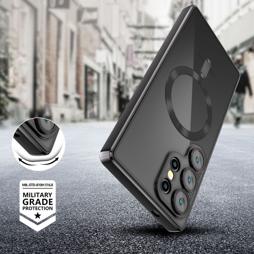 Tech-Protect MagFlex MagSafe Deksel til Samsung Galaxy S25 Ultra - Gjennomsiktig svart