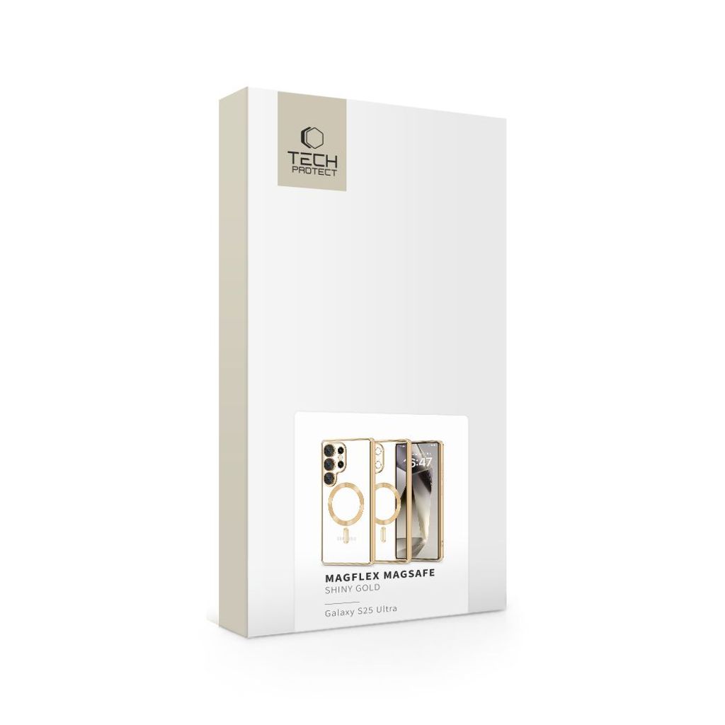 Tech-Protect MagFlex MagSafe Deksel til Samsung Galaxy S25 Ultra - Gjennomsiktig gull