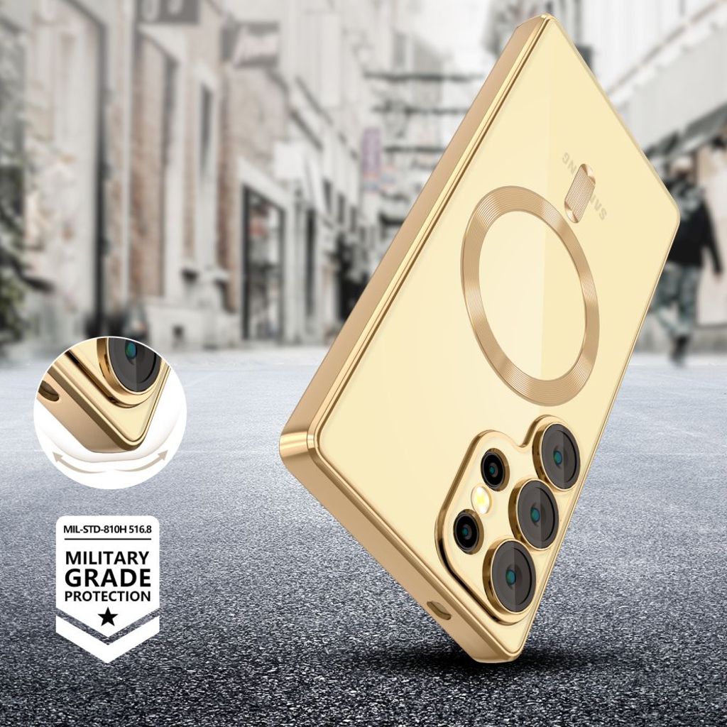 Tech-Protect MagFlex MagSafe Deksel til Samsung Galaxy S25 Ultra - Gjennomsiktig gull