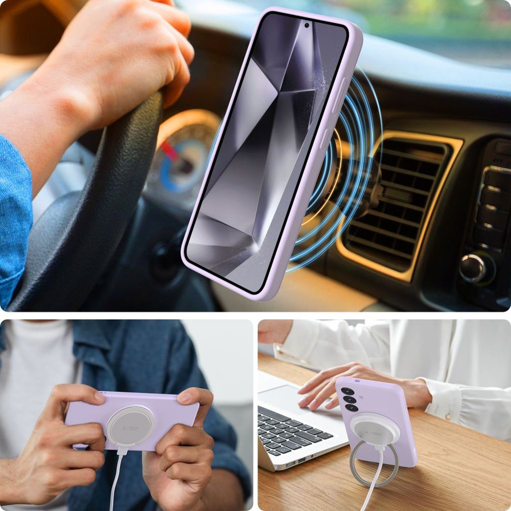 Tech-Protect Liquid Silicone MagSafe Skal till Samsung Galaxy S25 Plus - Rosa