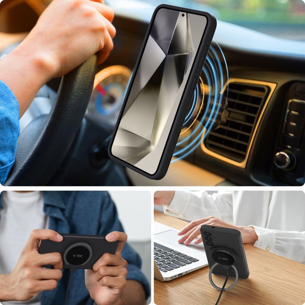 Tech-Protect Liquid Silicone MagSafe Skal till Samsung Galaxy S25 Plus - Svart