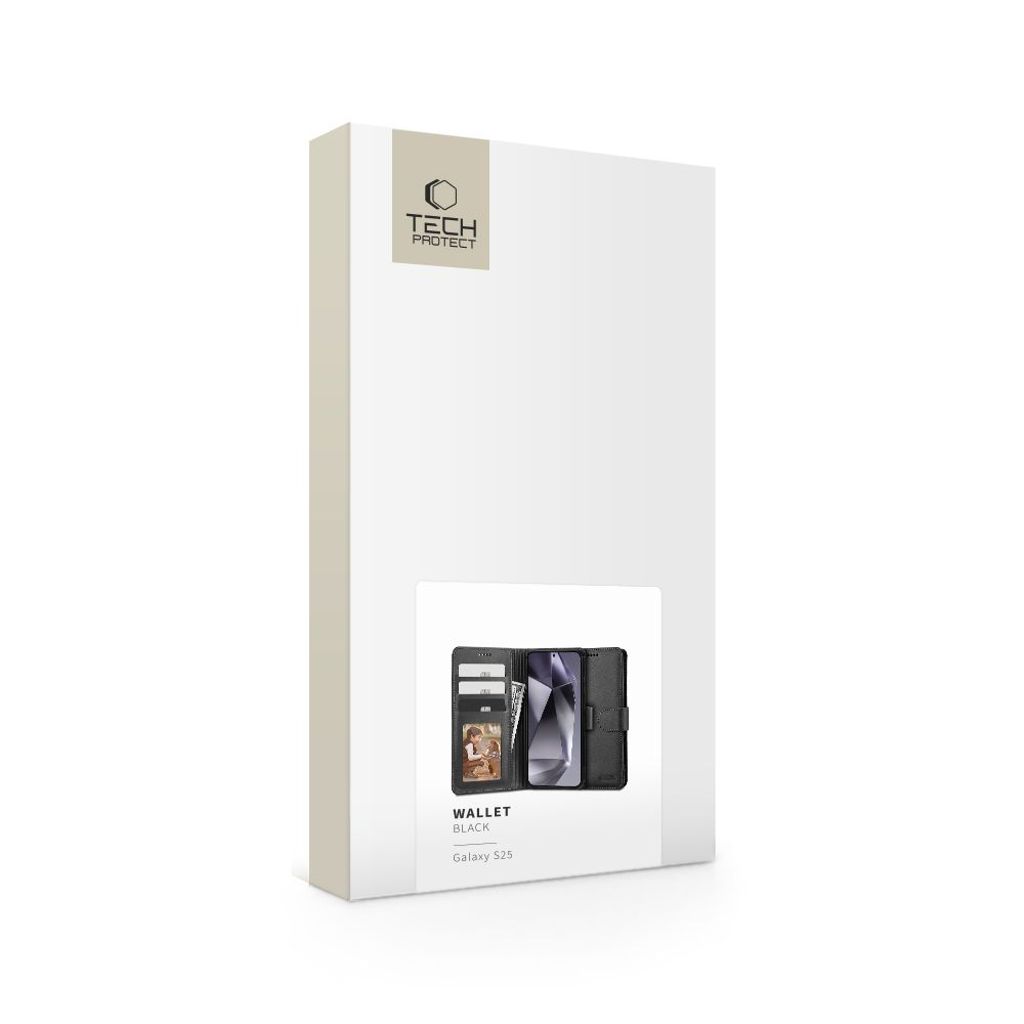 Tech-Protect Wallet Cover Samsung Galaxy S25 - Black