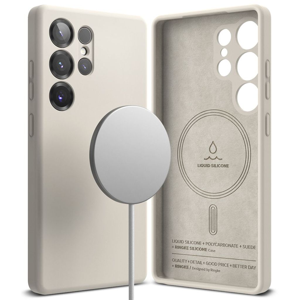 Ringke Silicone MagSafe Cover til Samsung Galaxy S25 Ultra - Beige