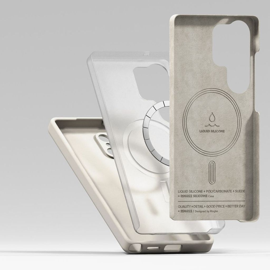 Ringke Silicone MagSafe Cover til Samsung Galaxy S25 Ultra - Beige