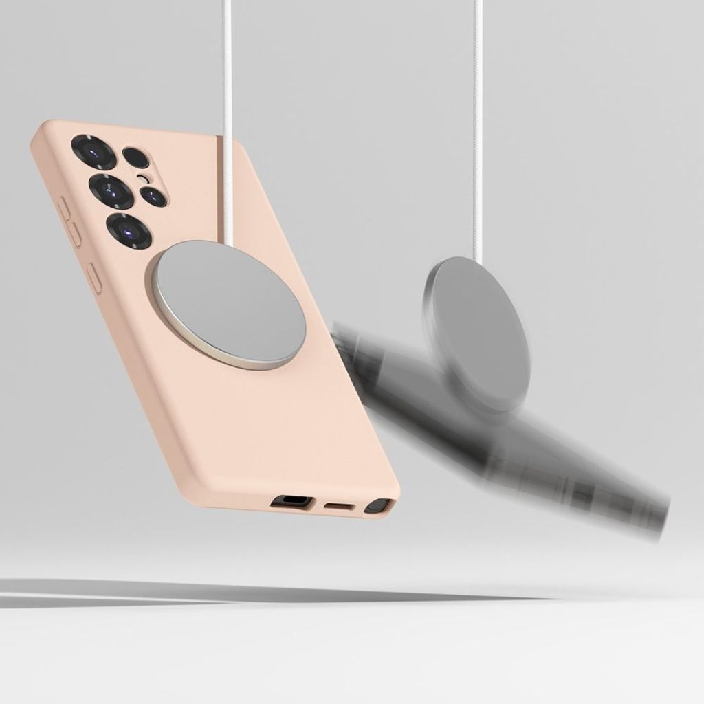 Ringke Silicone MagSafe Cover til Samsung Galaxy S25 Ultra - Lyserød