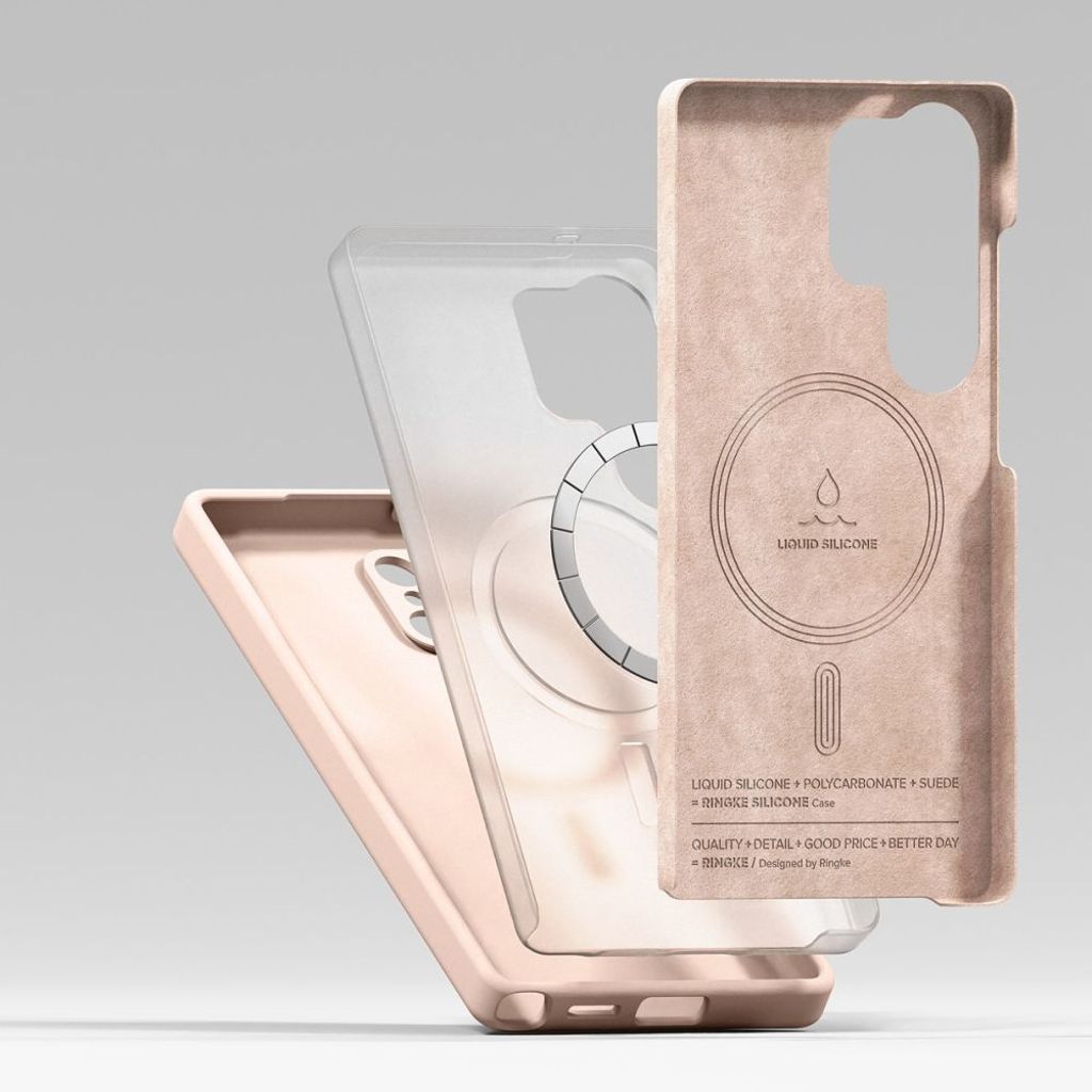 Ringke Silicone MagSafe Cover til Samsung Galaxy S25 Ultra - Lyserød