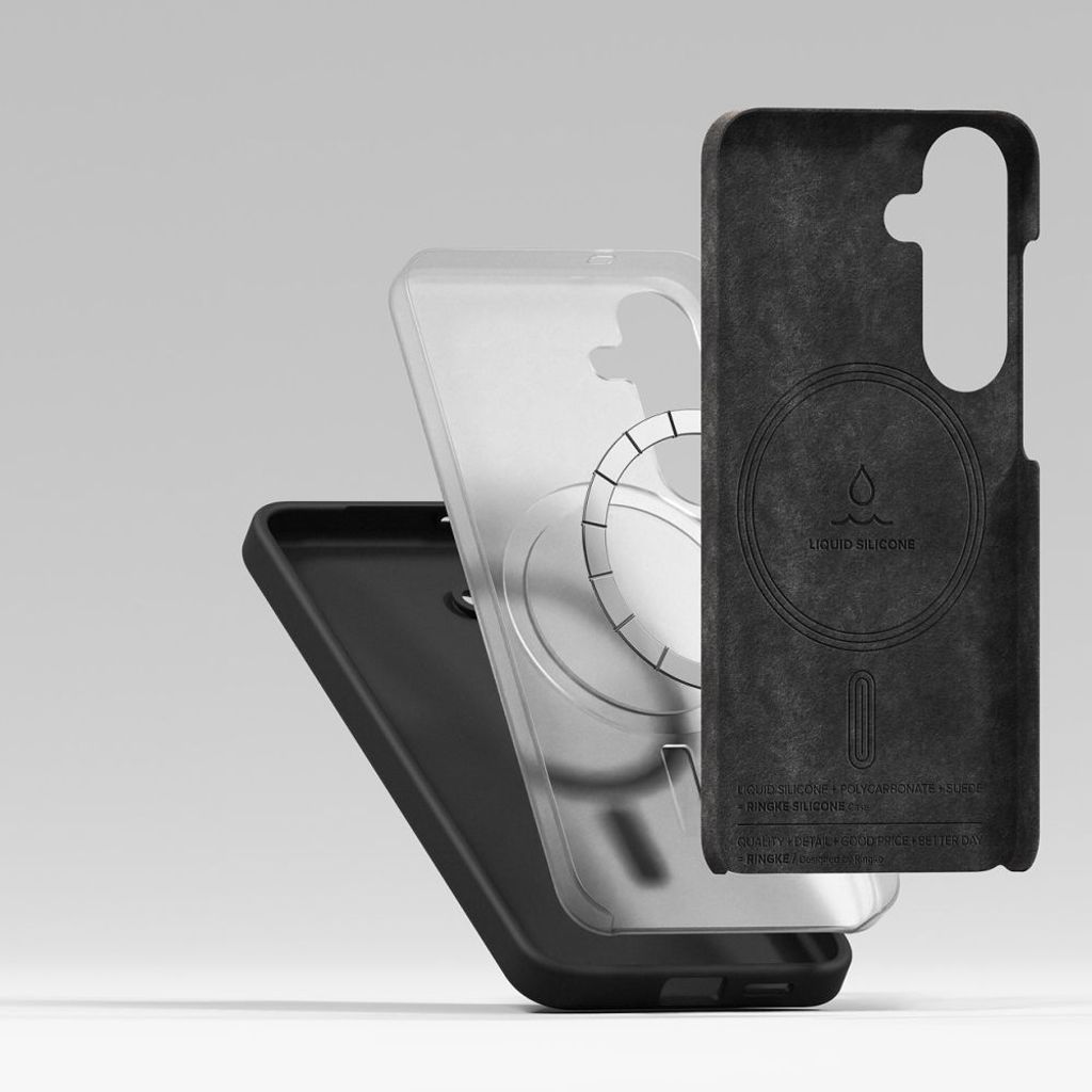 Ringke Silicone MagSafe Cover til Samsung Galaxy S25 Plus - Sort