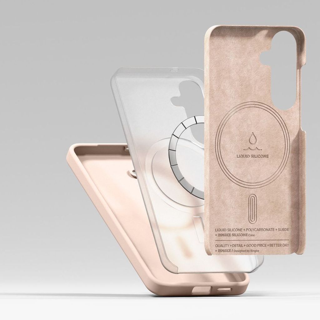 Ringke Silicone MagSafe Cover til Samsung Galaxy S25 Plus - Lyserød