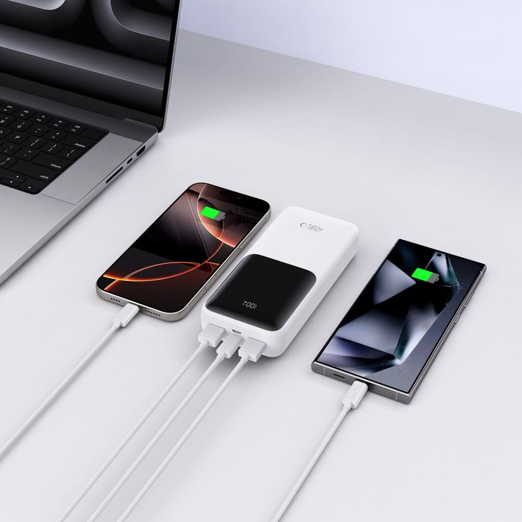 Powerbank Tech-Protect PB02 20000mAh 22.5W - hvit