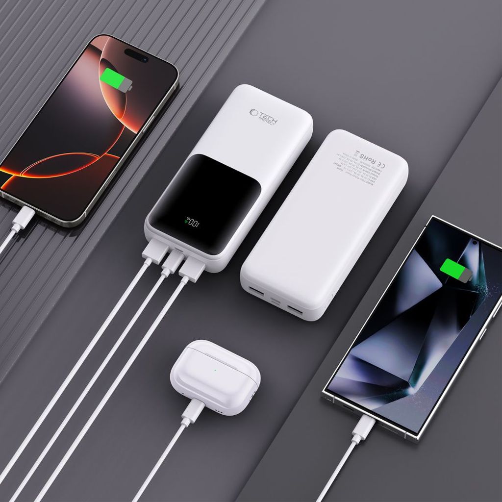 Powerbank Tech-Protect PB02 20000mAh 22.5W - hvit