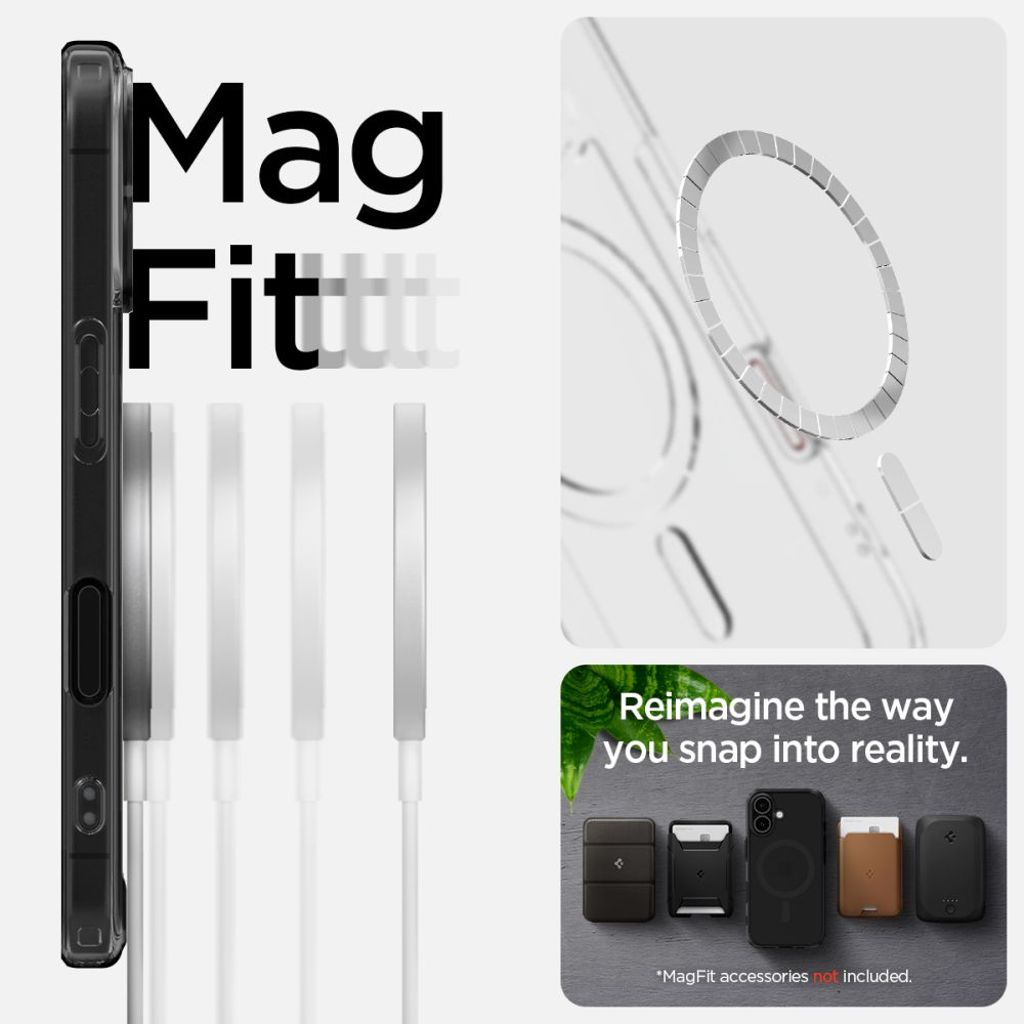 Spigen Ultra Hybrid MagSafe Deksel til iPhone 16e - Gjennomsiktig/Svart