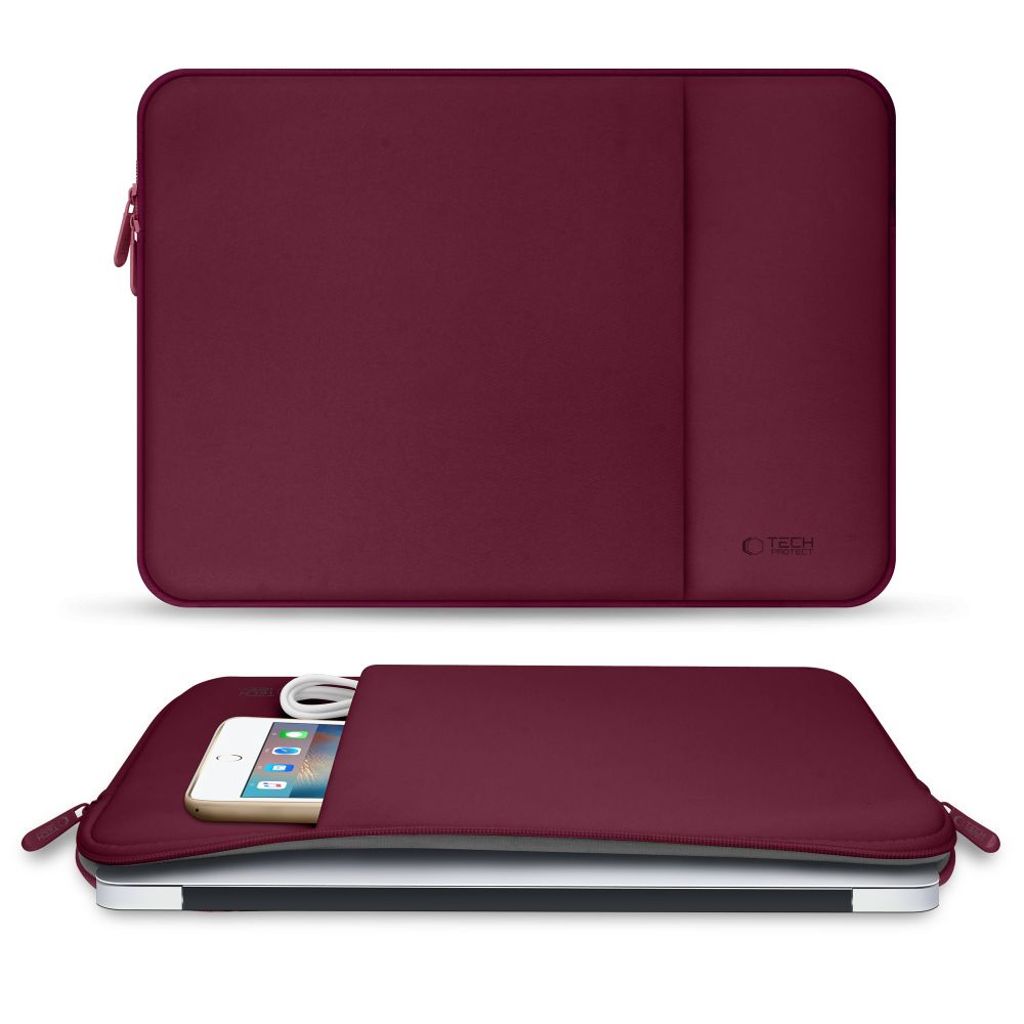 Tech-Protect Neoprene kannettavan tietokoneen kotelo 15–16" – Burgundy