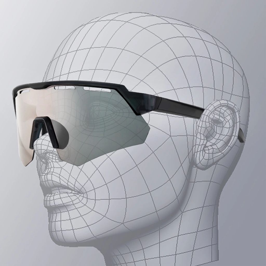 Rockbros Polariserede Cykelbriller med UV-beskyttelse og Styrkeindlæg - Grå